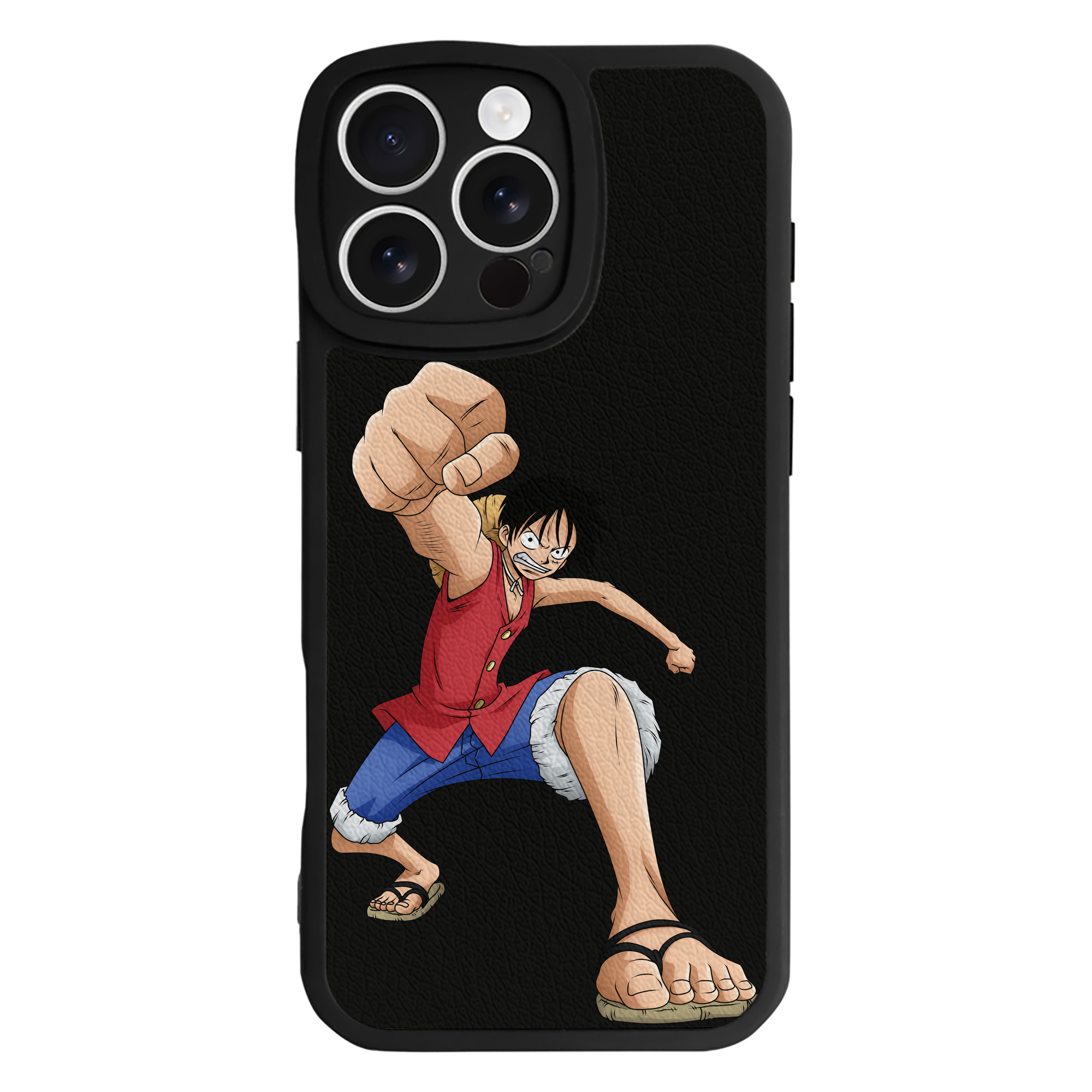 （画像用） ワンピース モンキー・D・ルフィ ONE PIECE Monkey D. Luffy 【iPhone 16シリーズ対応】シリコンスマホケース（レザー調） 材質：シリコン
